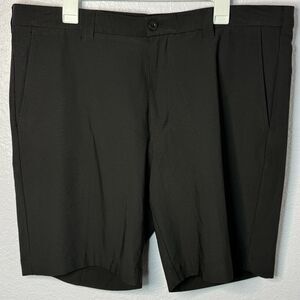 Roundtree & Yorke Performance Work Play Mens Flat Front Black Shorts Size 40 EUC